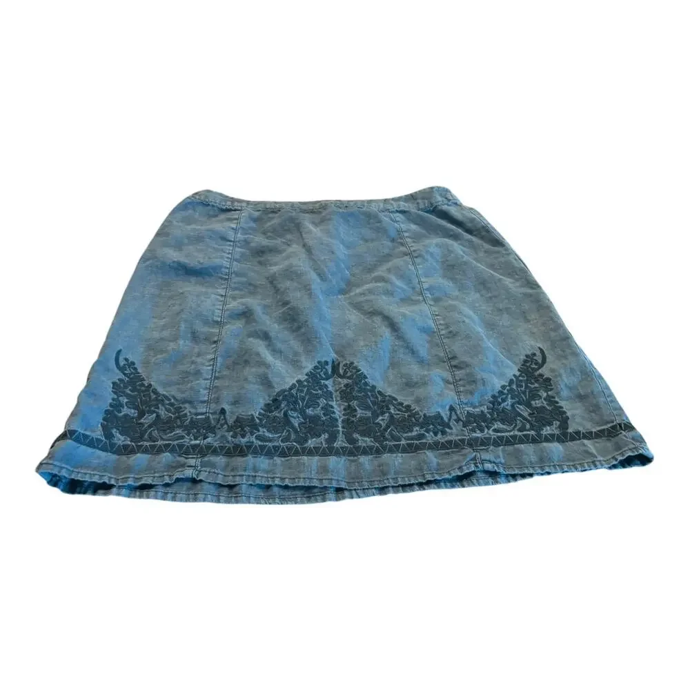 Street One Studio Teal A-Line Floral Pattern Skirt Size 6